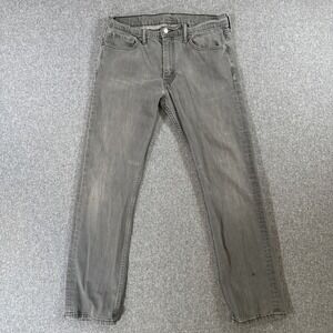 Levi's 504 Straight Leg Gray Jeans Men's 34x32 Faded Denim Red Tab Cotton‎